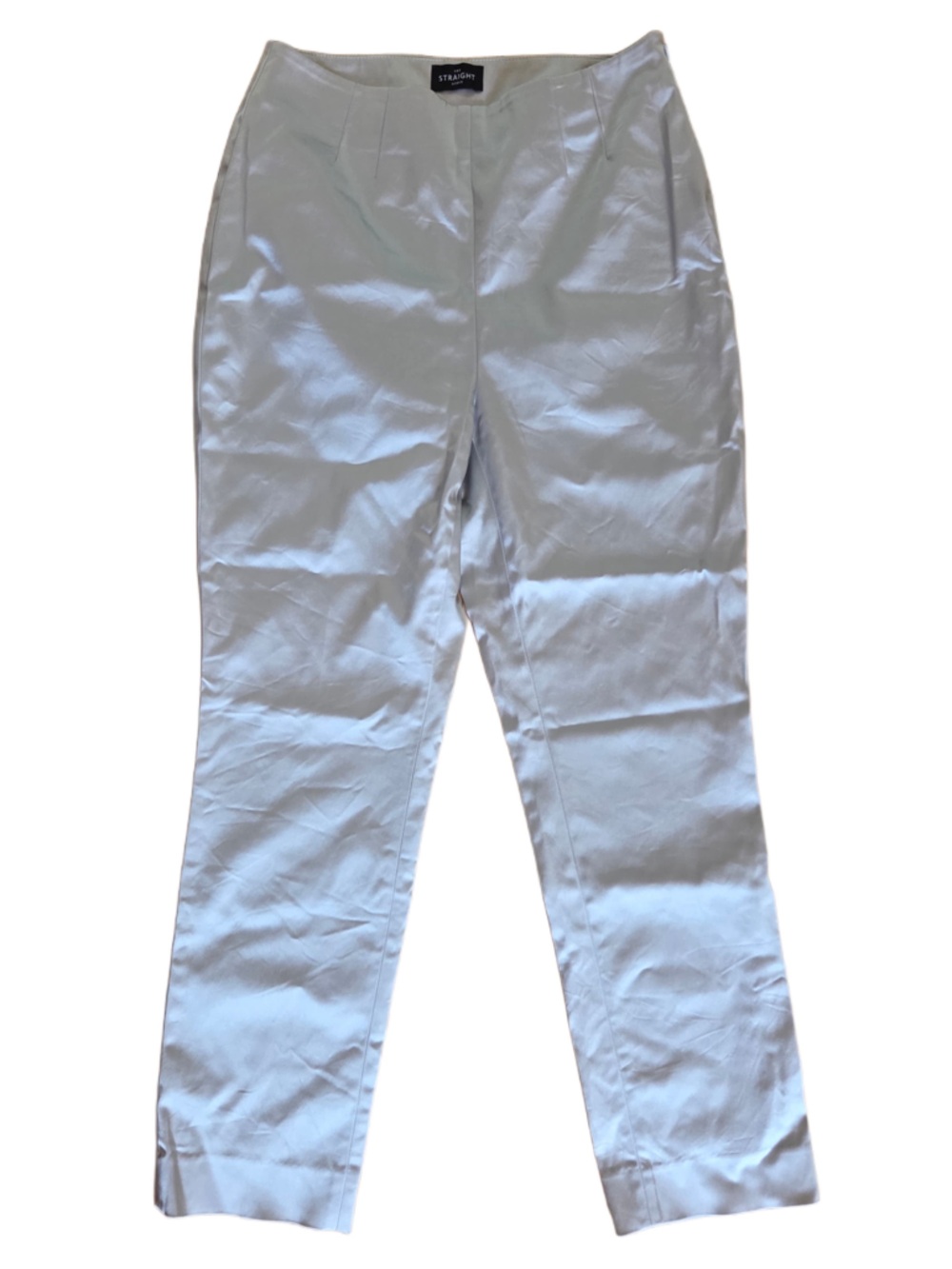 White House Black Market Straight Leg White Sheen Early 2000 Cigarette Pants!